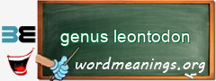 WordMeaning blackboard for genus leontodon